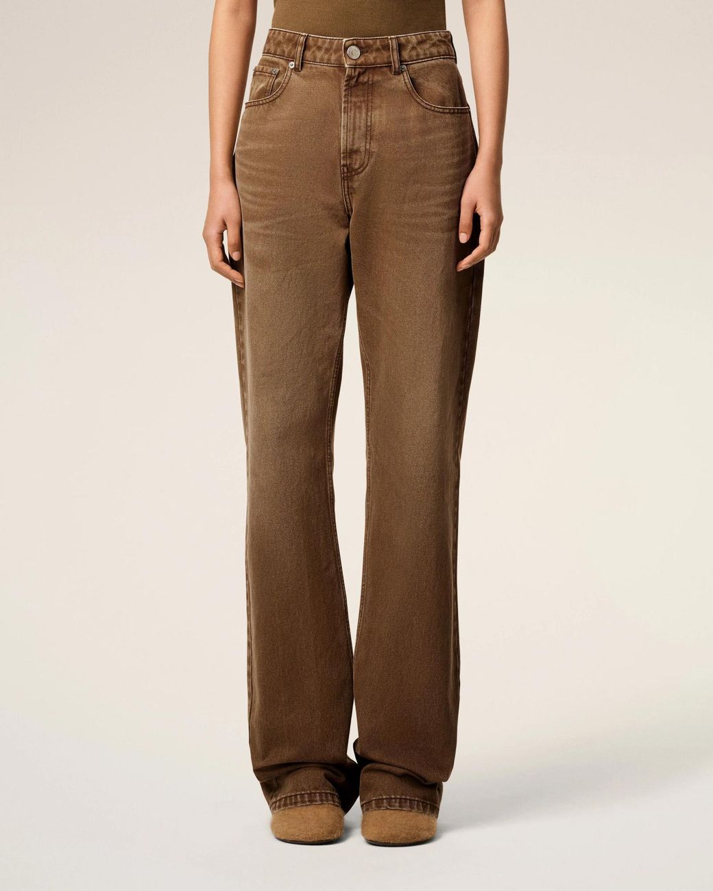 AMI Brown Pocket Denim Jeans