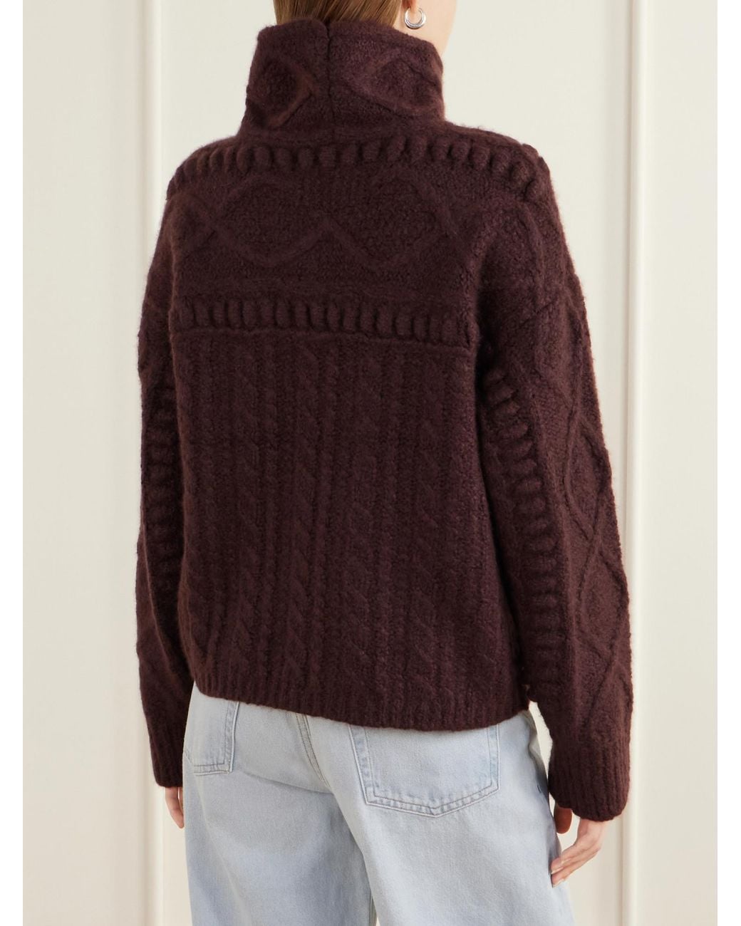 Guest In Residence Purple Knitted Turtleneck Sweater