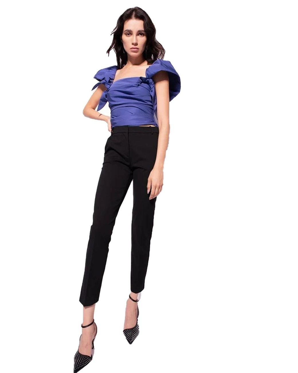 Pinko Black Waistband Loop Casual Trousers