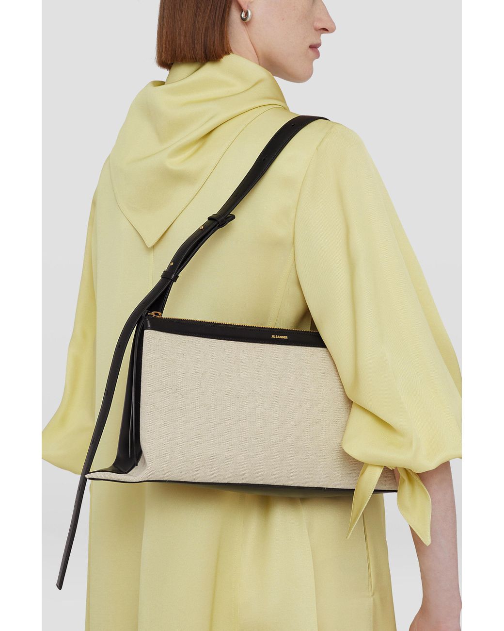 Jil Sander Metallic Logo Detailed Large Shoulder Bag