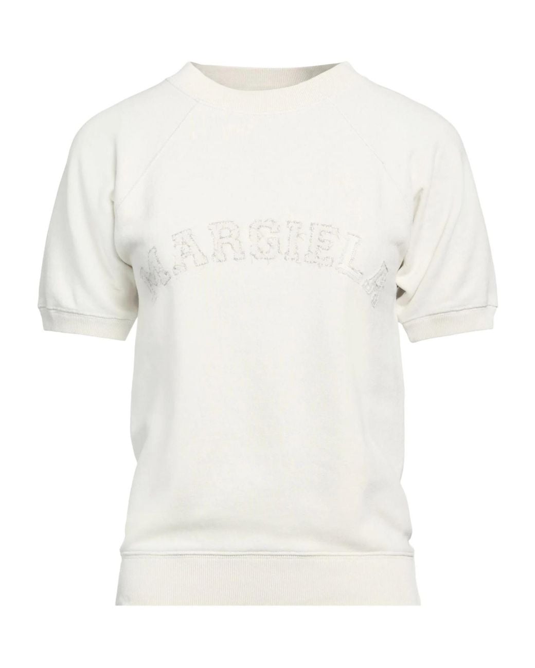 Maison Margiela White Solid Color Sweatshirts