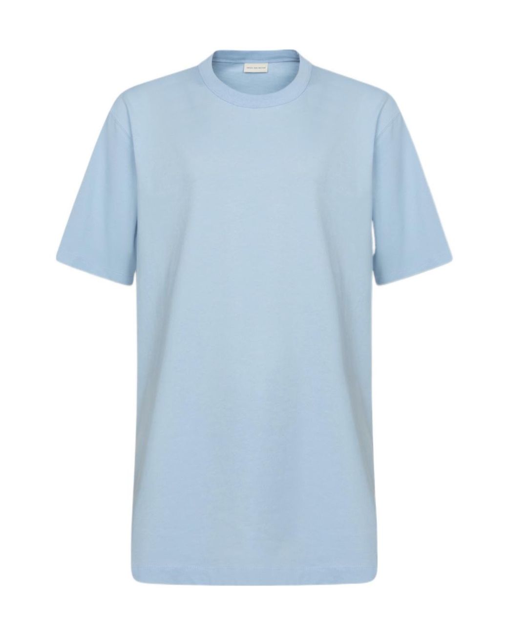 Dries Van Noten Blue Heer Cotton Crew Neck T-Shirt for men