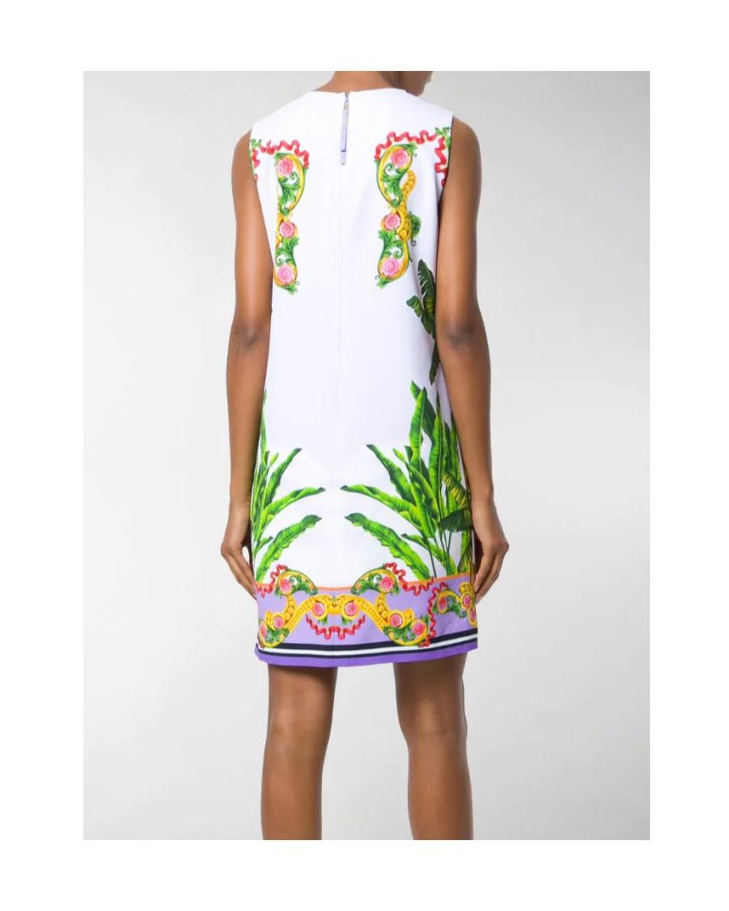 Versace White Iconic Printed Dress