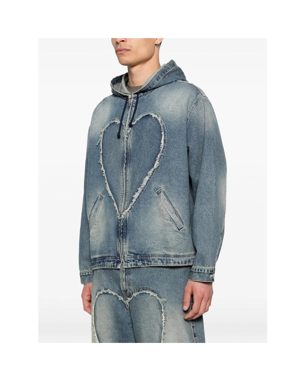 Carne Bollente Blue Hooded Denim Jacket for men