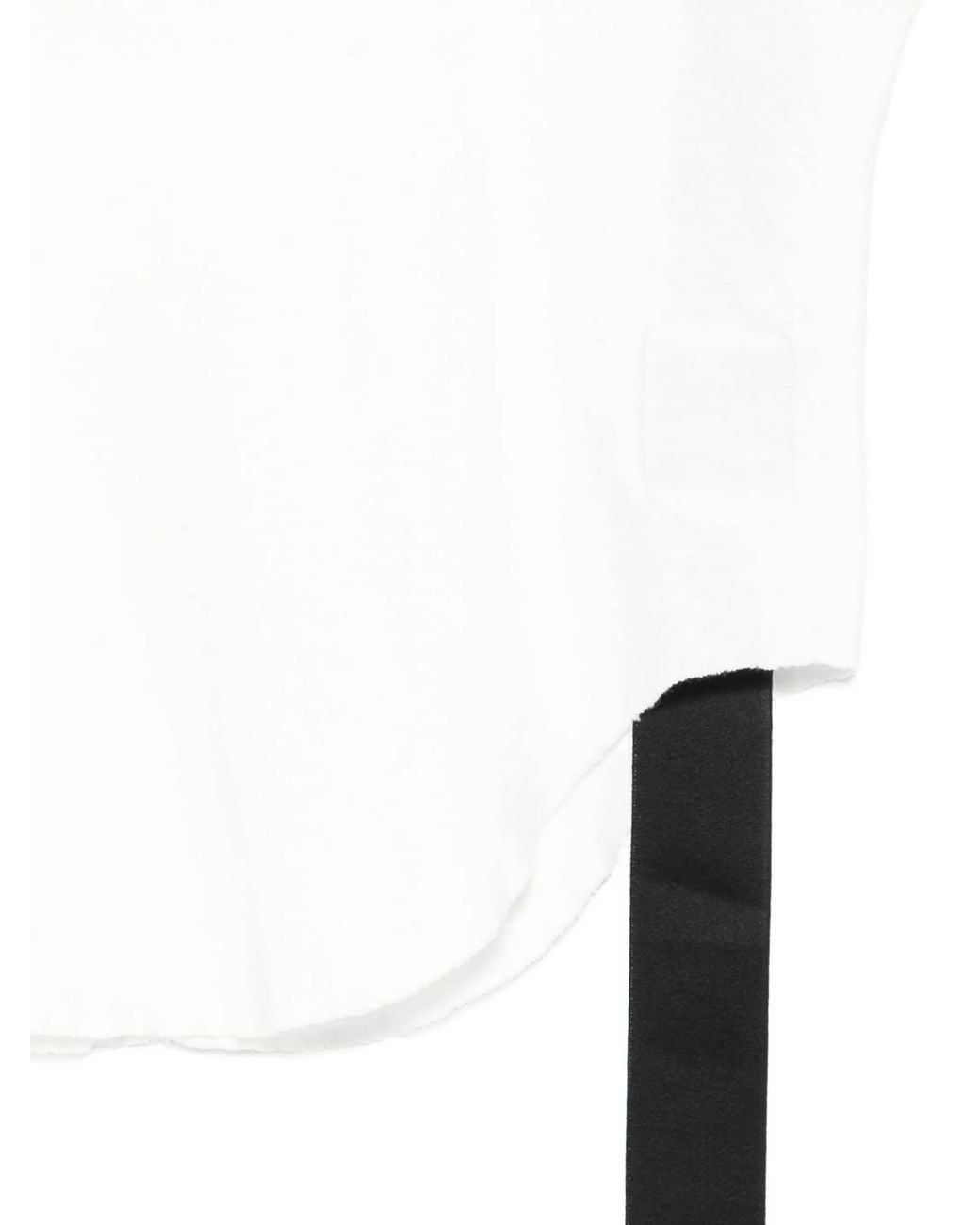 Rick Owens White Raw-Edge Ribbon Tank Top