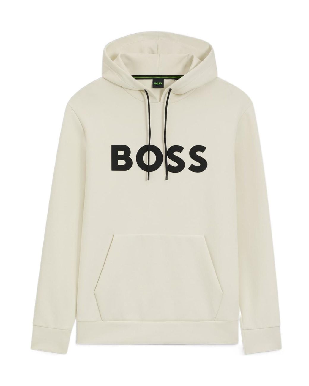 Boss White Boss Drawstring Long-Sleeved Hoodie for men