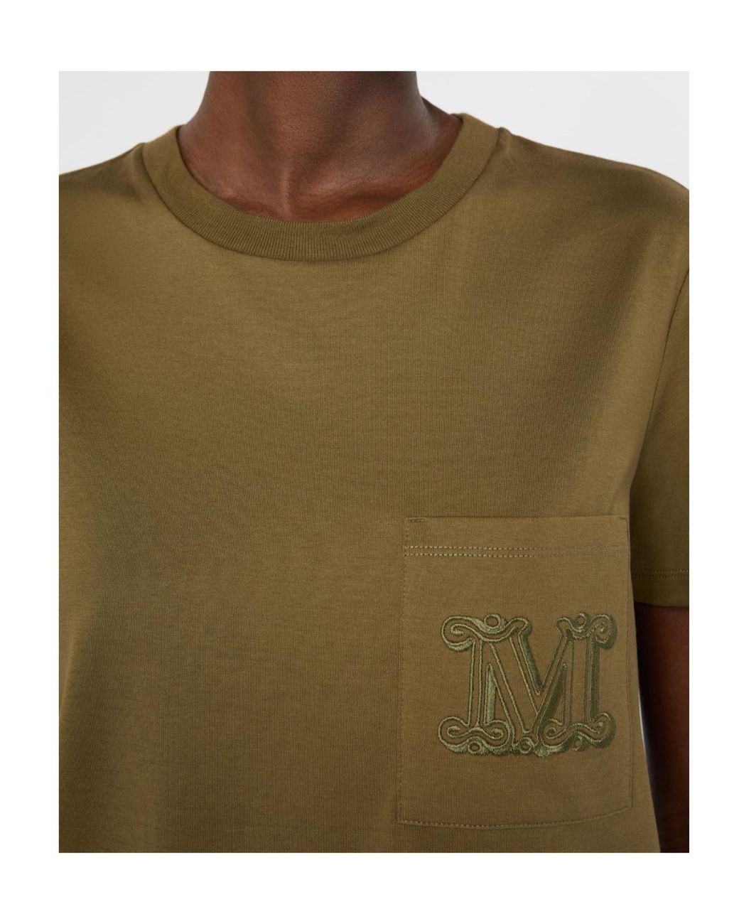 Max Mara Green Logo Pocket Crewneck T-Shirt