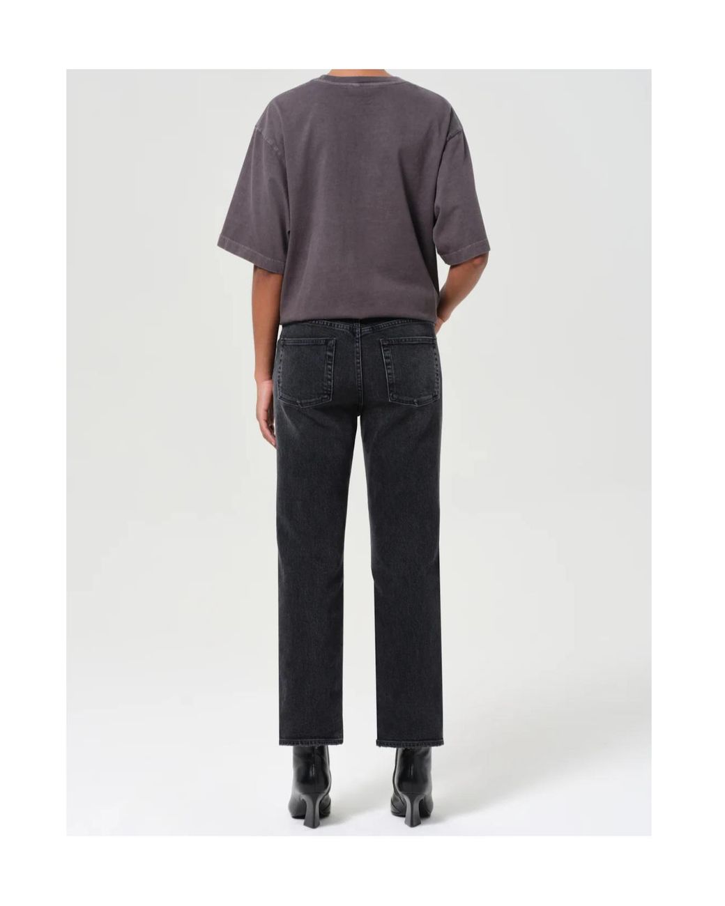 Agolde Gray Straight-Leg Jeans