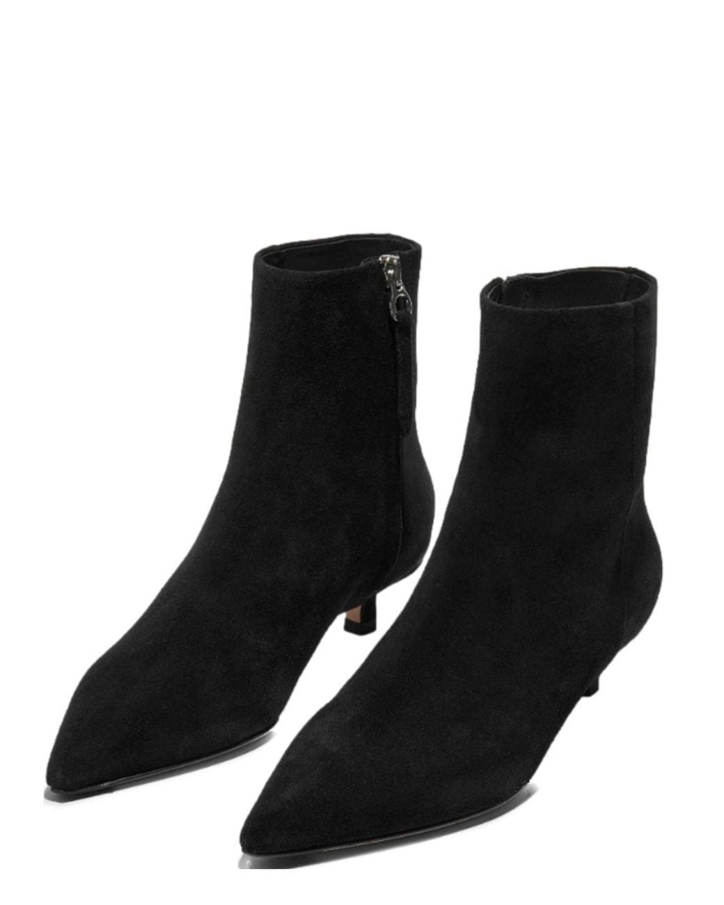 Aeyde Black Short Pointed Boots