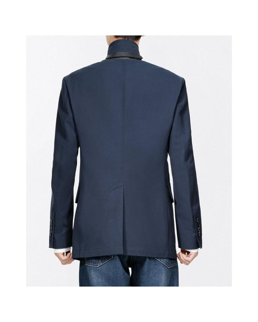 Tom Ford Blue Zip-Front Twill Blazer for men