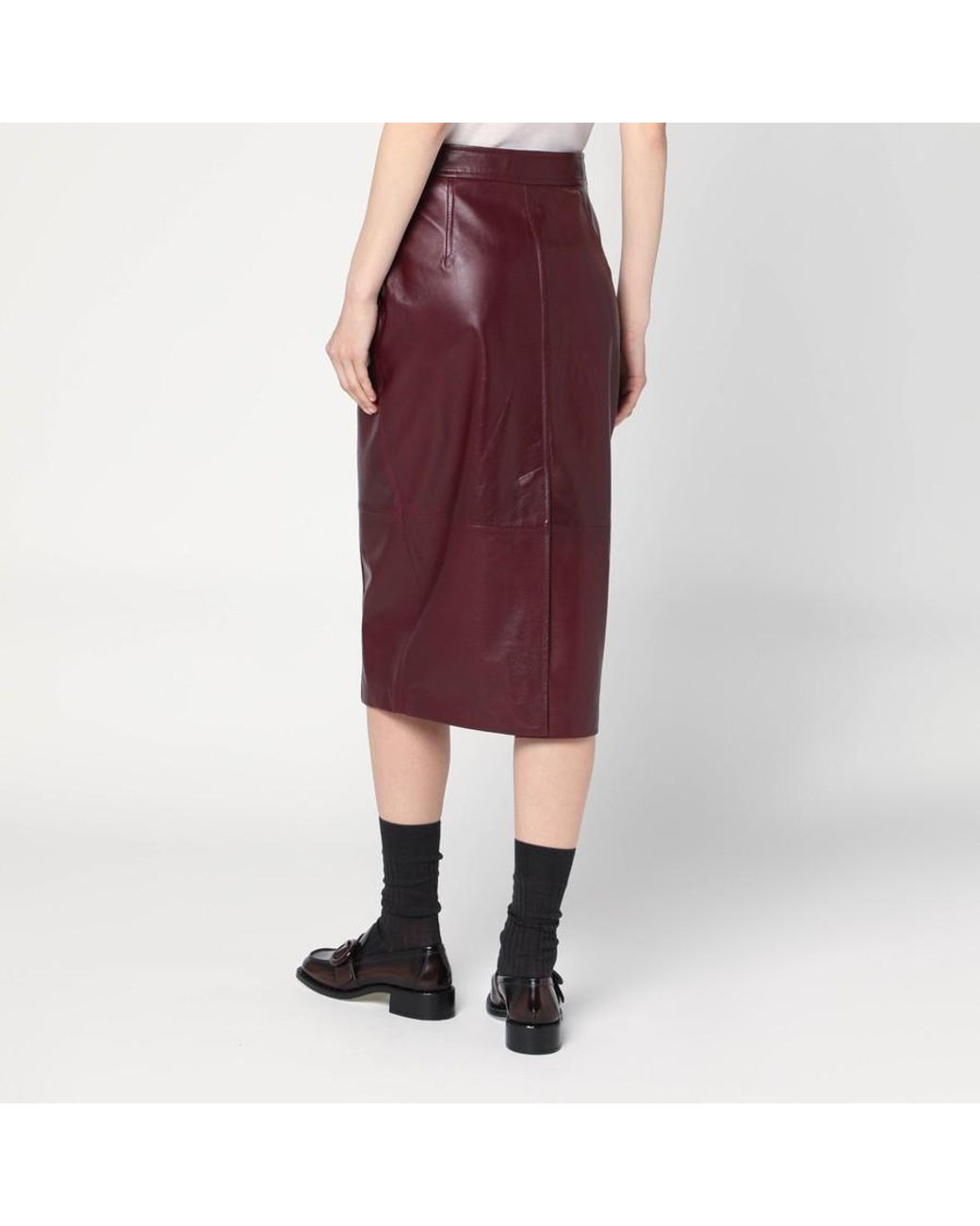 Max Mara Red Zipper Skirt