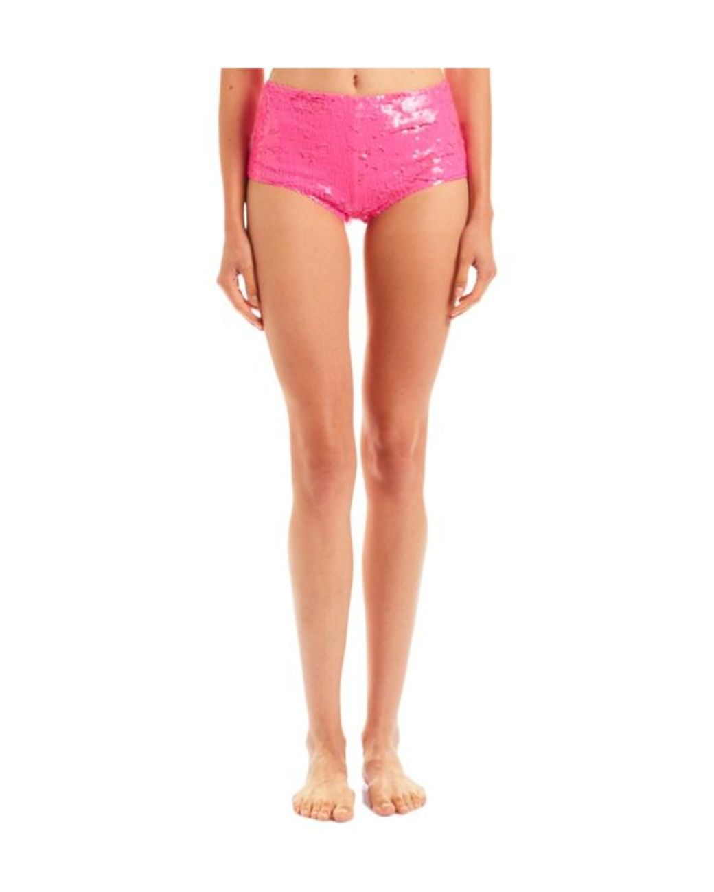 P.A.R.O.S.H. Pink Sequined High-Waisted Bikini Bottoms