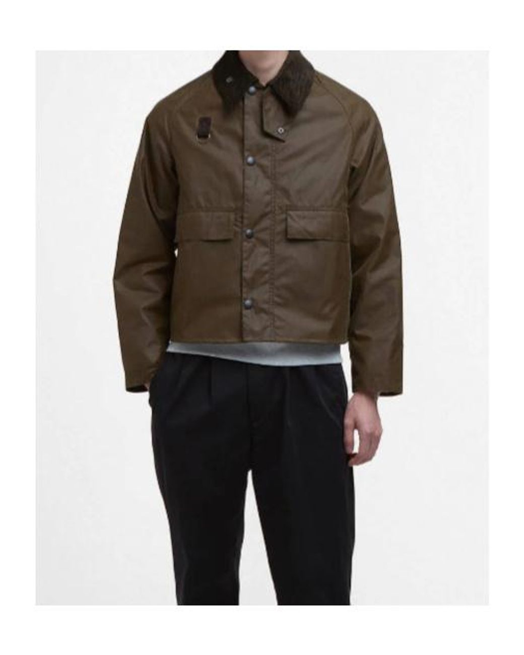 Barbour Brown Spey Slim Waxed Jacket for men