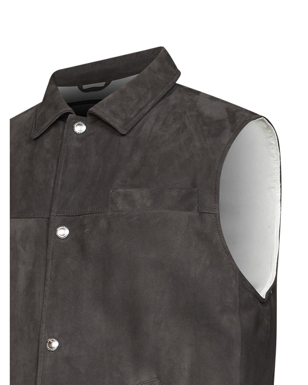 Brunello Cucinelli Brown Down Leather Gilet for men