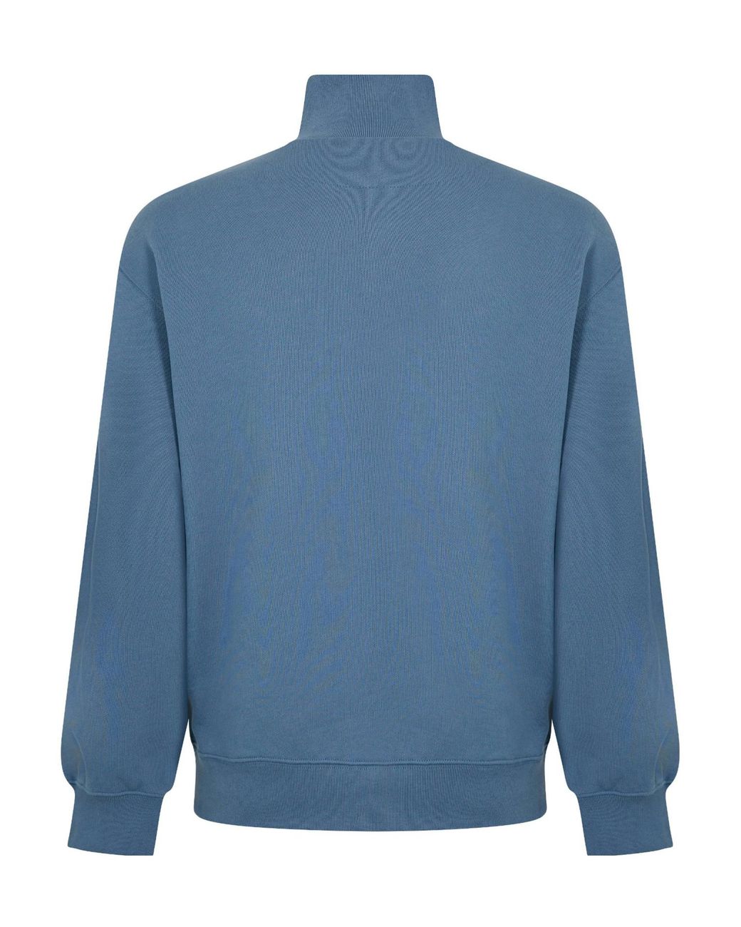 Maison Kitsuné Blue Half-Zipper Fleece Hoodie for men