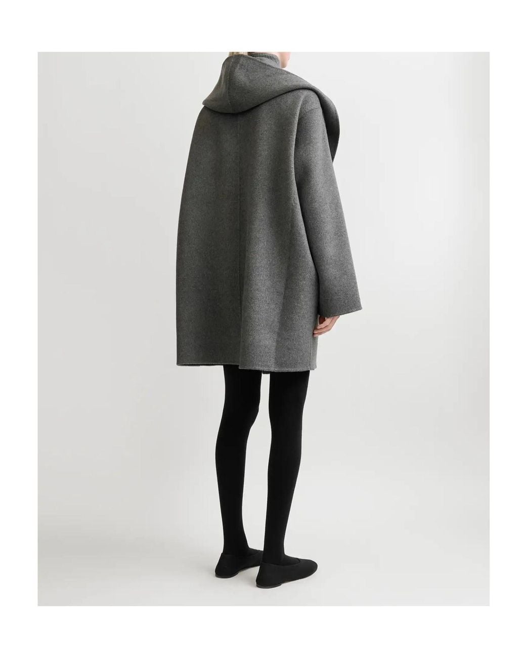 Totême Gray Totême Oversized Hooded Coat