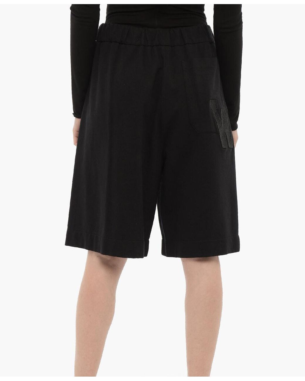 Woolrich Black Logo-Patch Elasticated Shorts