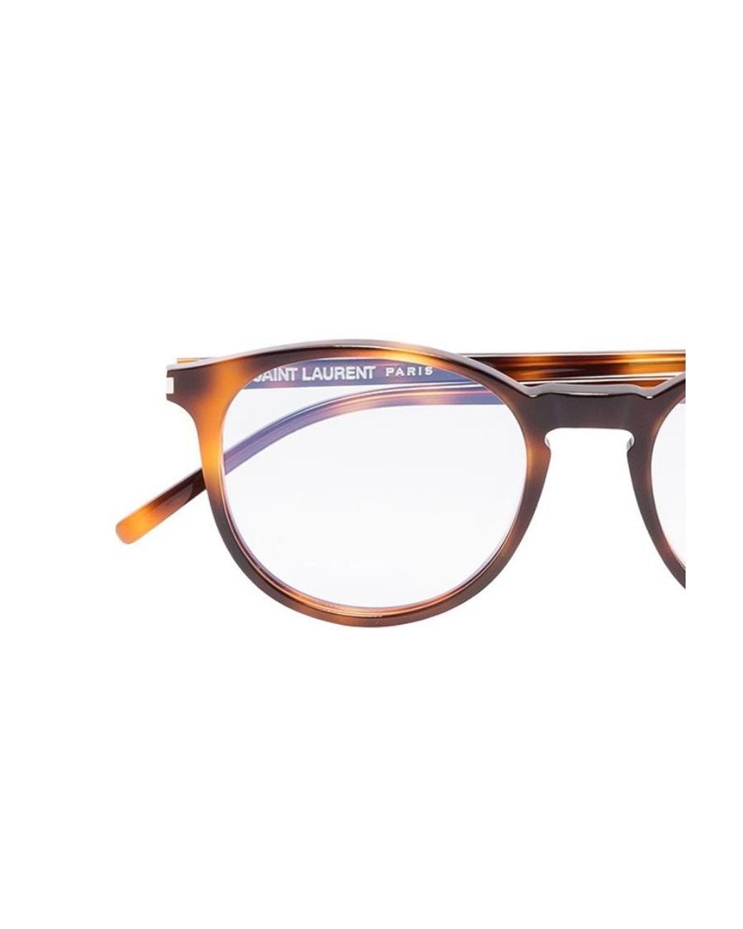 Saint Laurent Multicolor Round Tortoise Shell Optical Glasses for men