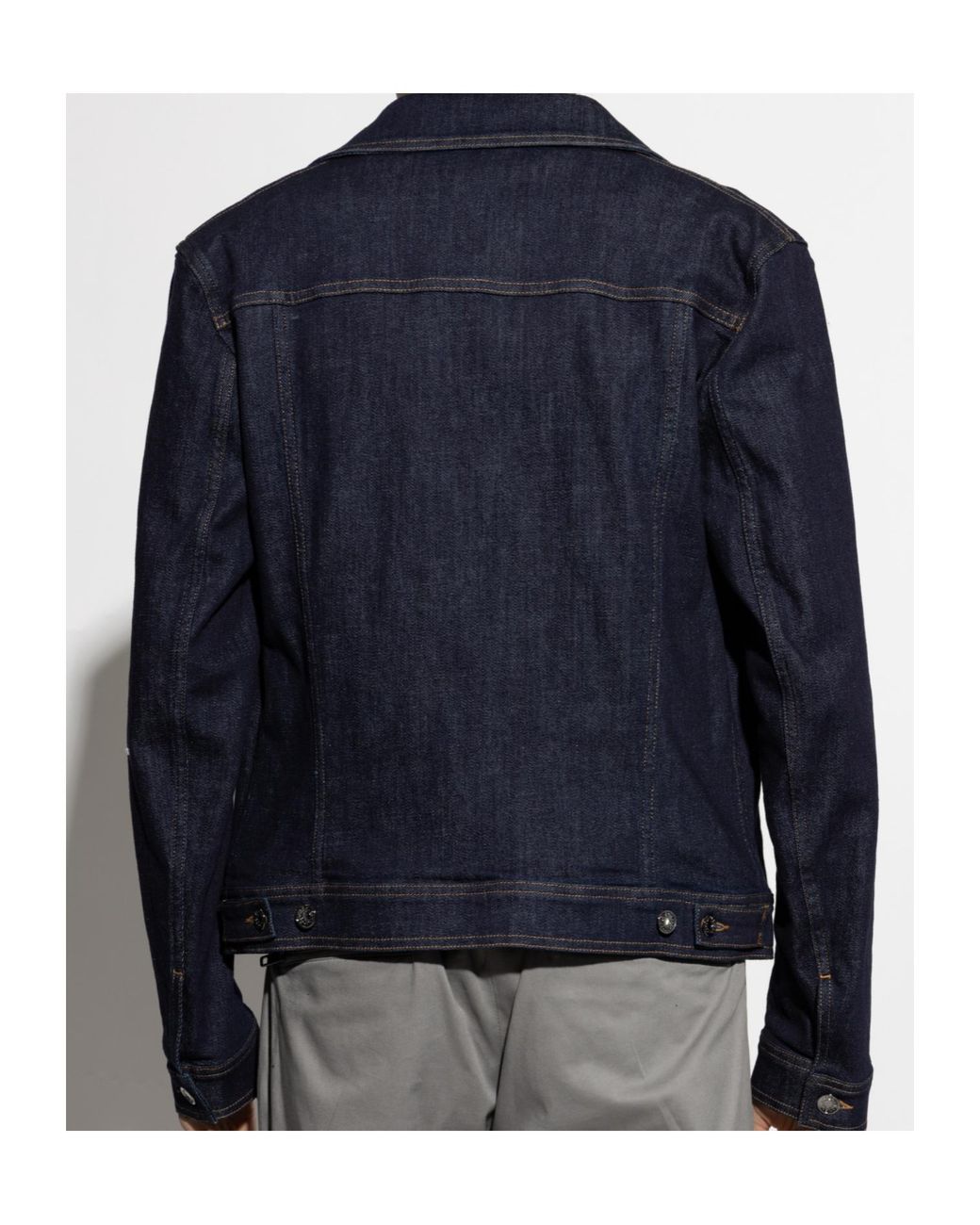 Dolce & Gabbana Blue Heraldic Patch Denim Jacket for men