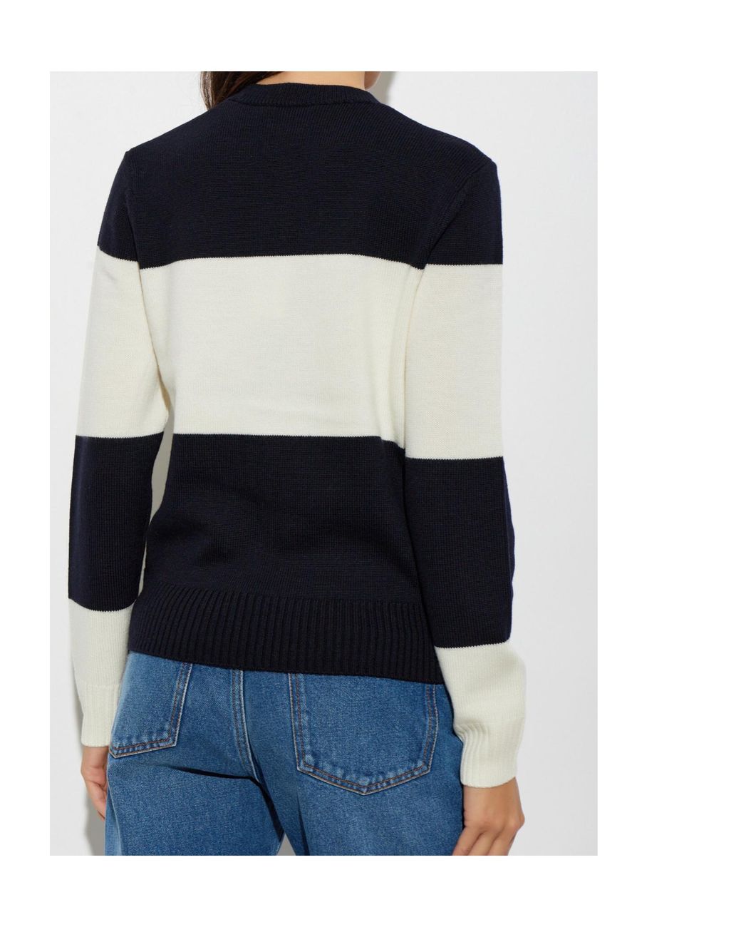 A.P.C. Black Amelle Striped Knitted Sweater