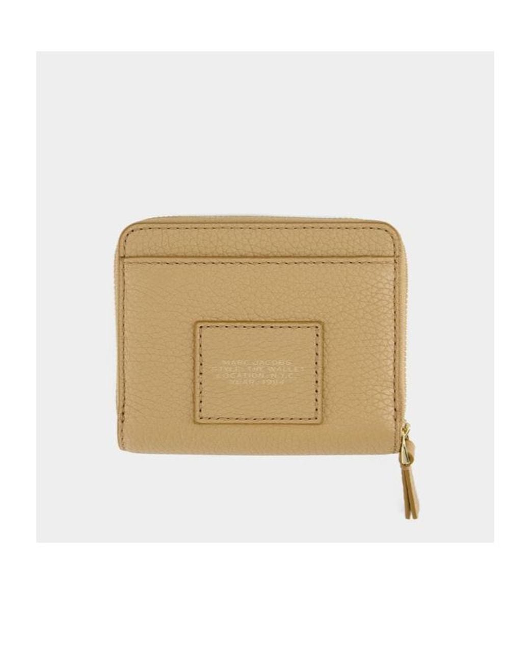 Marc Jacobs Natural Logo Printed Zipped Mini Compact Wallet