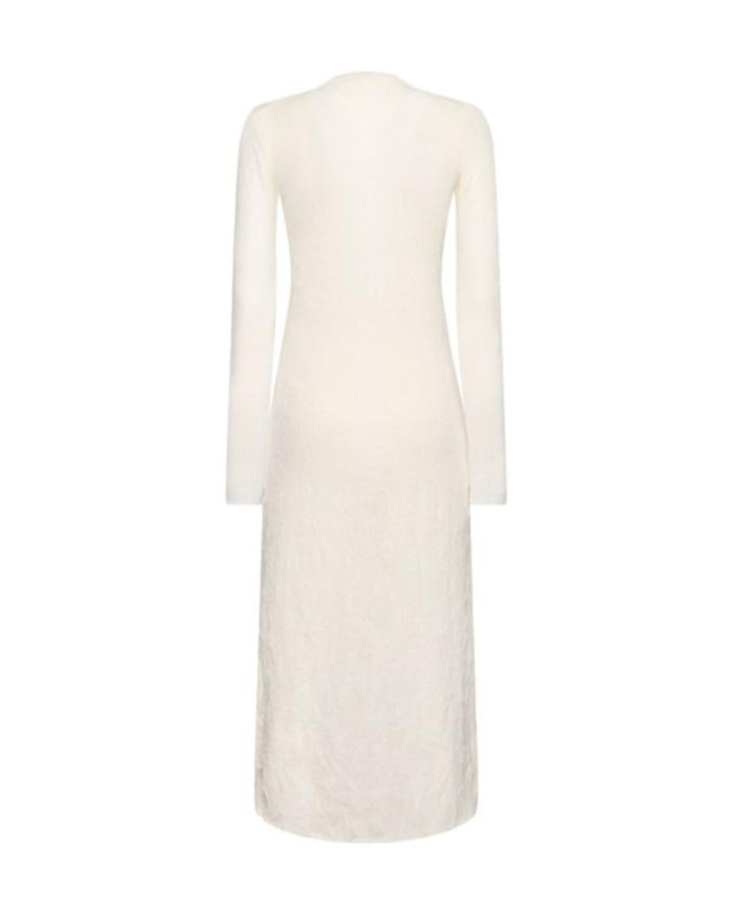 Auralee White Wool Blend Long-Sleeved Knit Dress