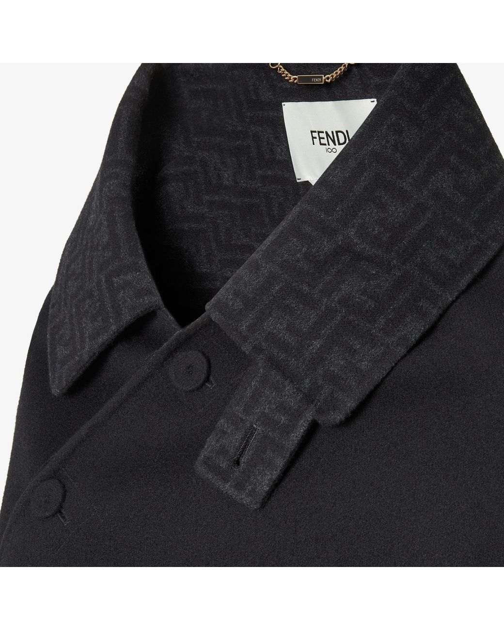 Fendi Black Enveloping Short Cloak