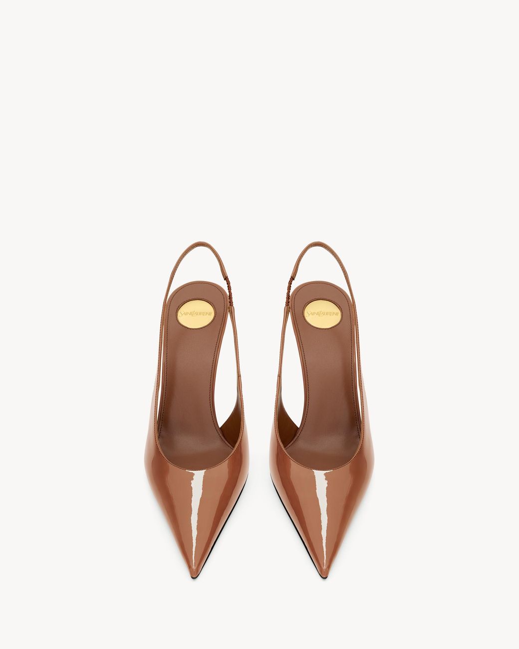 Saint Laurent White Guermantes Slingback Pumps