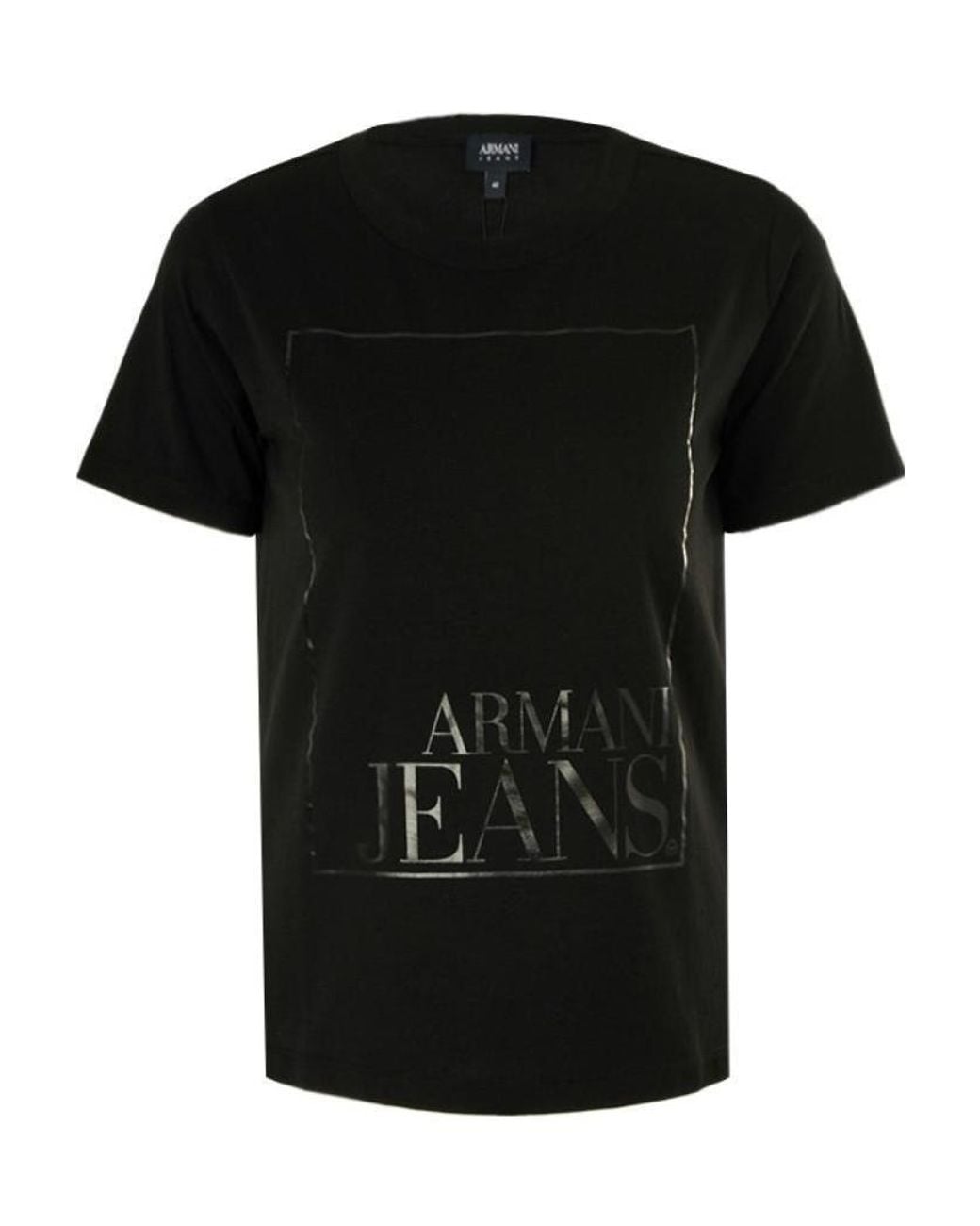 Armani Jeans Black Logo Printed T-Shirt
