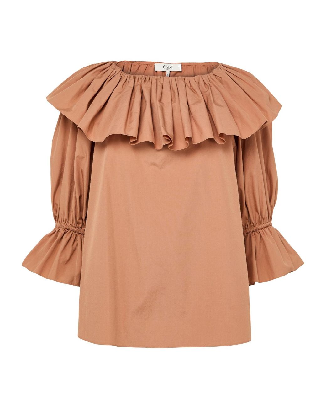 Chloé Brown Ruffled Cover-Up