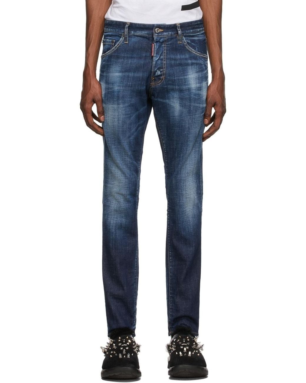 DSquared² Blue Faded Effect Skinny Jeans for men