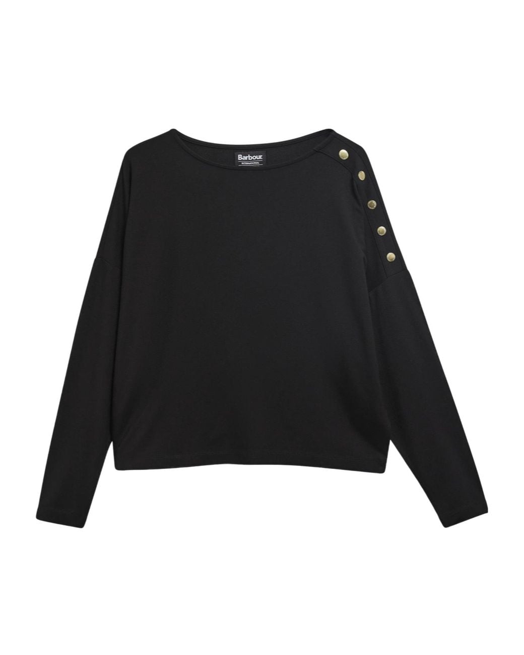 Barbour Black Button-Up Knit Top