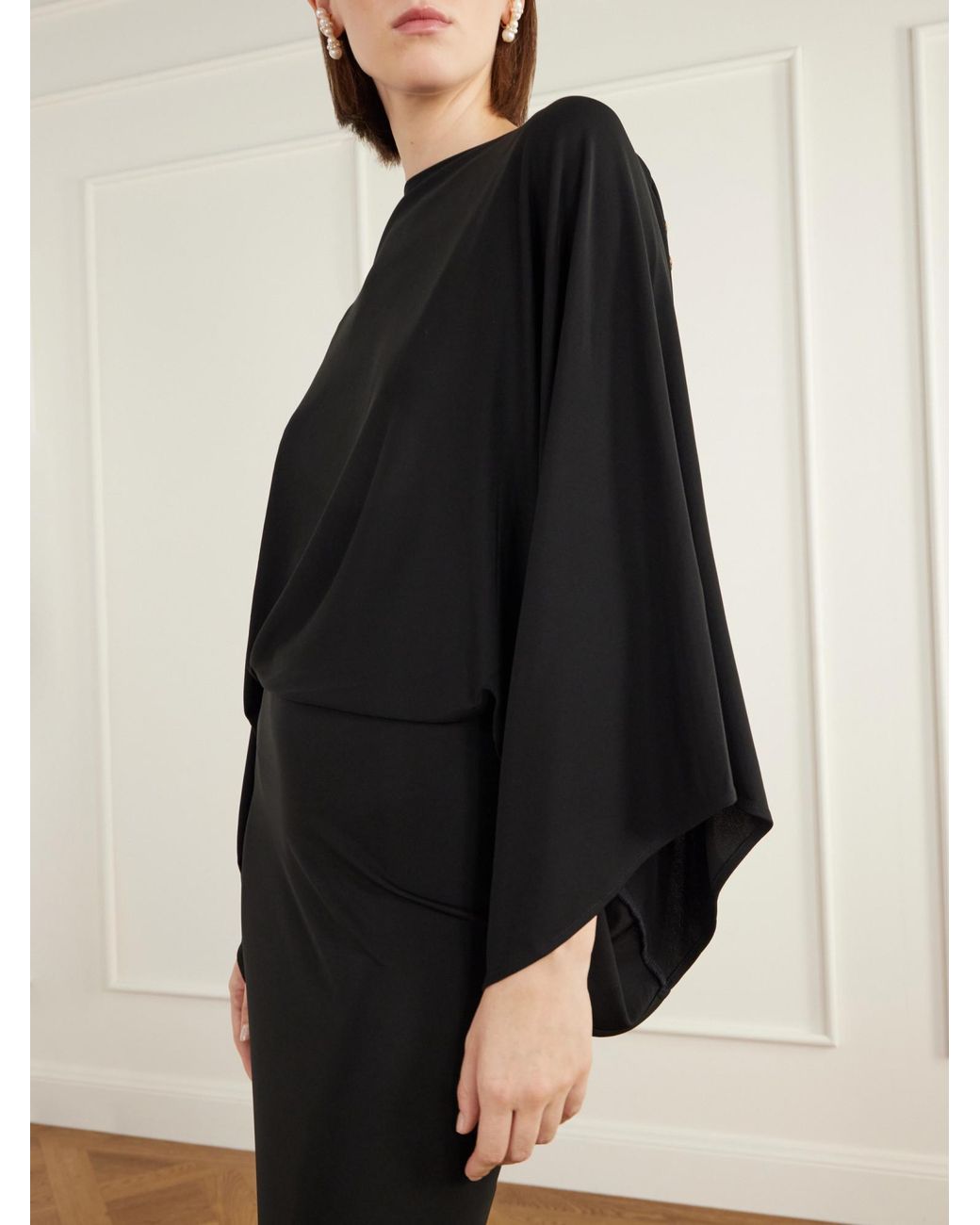 Cult Gaia Black Open-Back Stretch-Jersey Maxi Dress