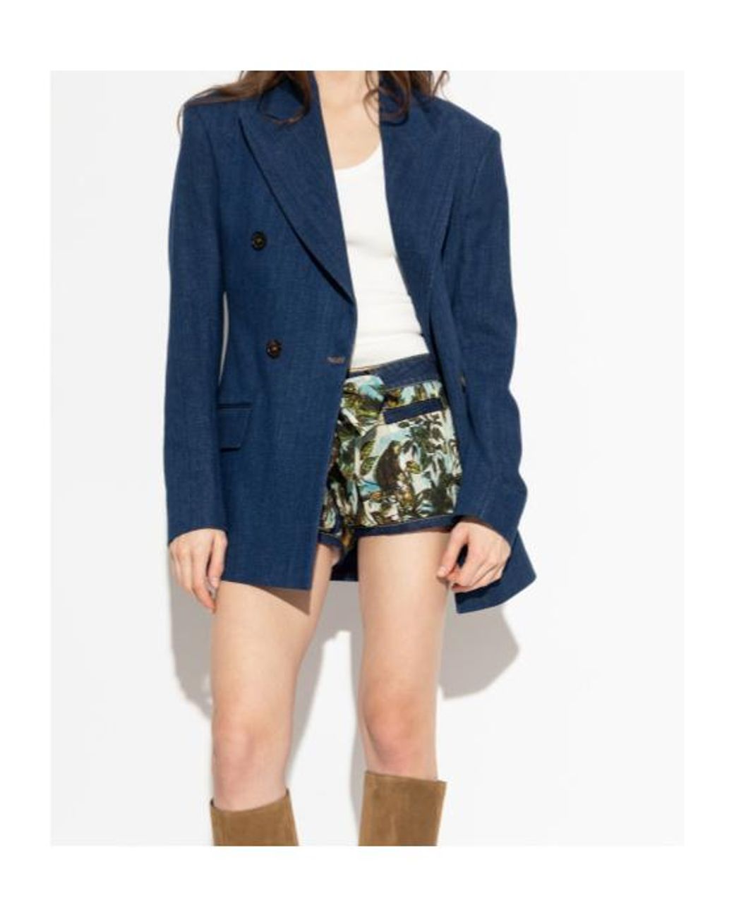 DSquared² Green Pattern-Printed Shorts