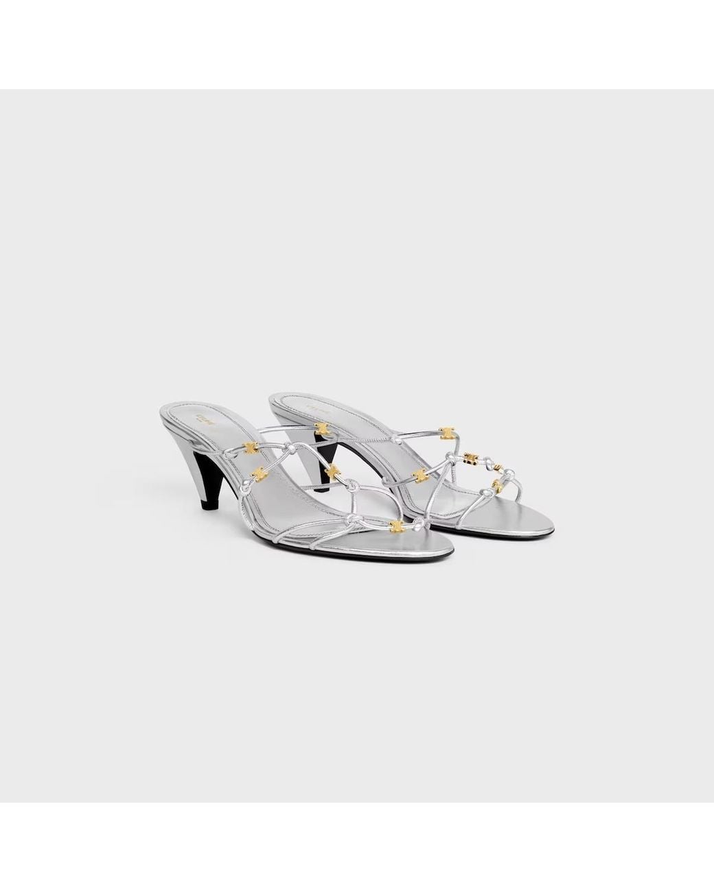 Céline White Uptown Heeled Mule
