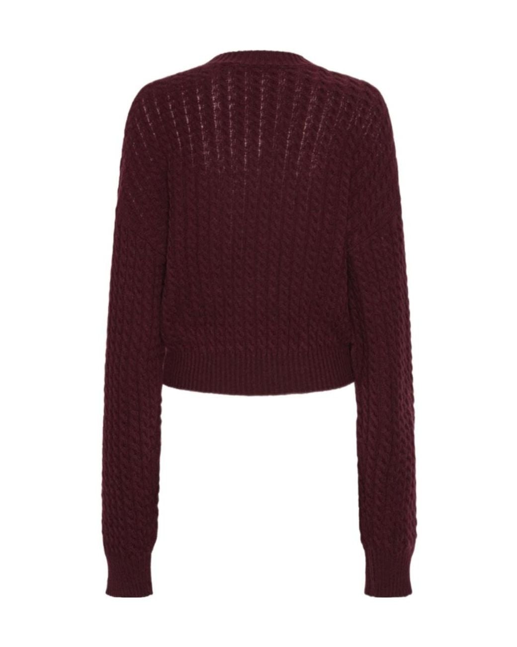 ROTATE BIRGER CHRISTENSEN Purple Cable-Knit Logo Patch Jumper