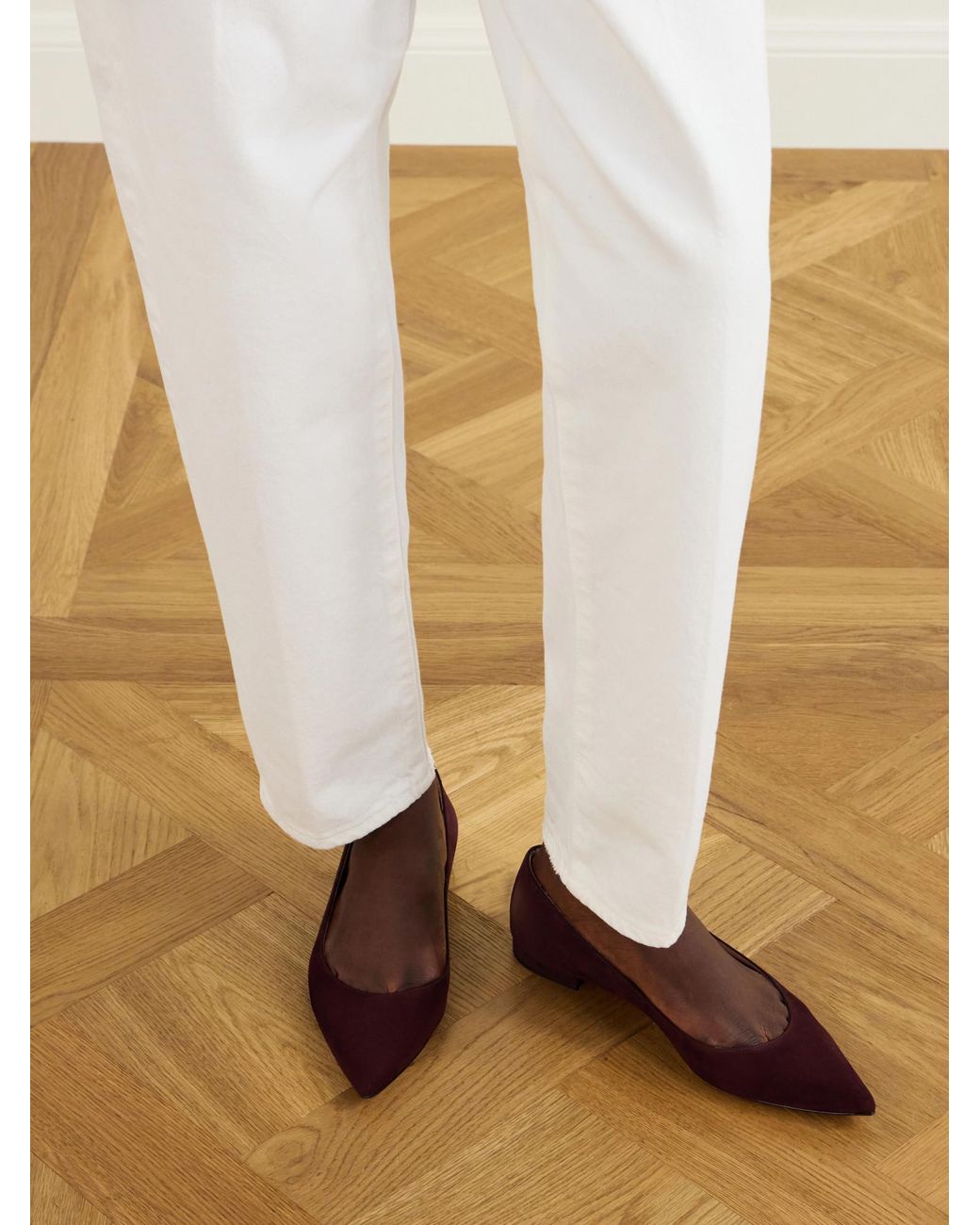 Gianvito Rossi Brown Suede Ballet Flats