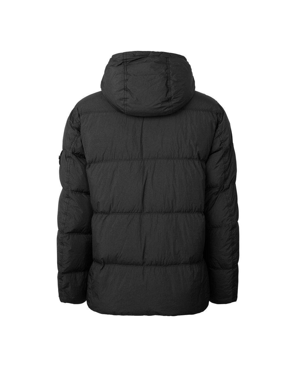 Stone Island Black Horizontalquilted Hooded Down Jacket for men