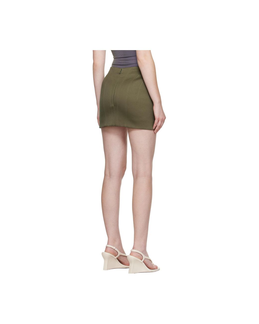 Mugler Green Corset-Detailing Skirt