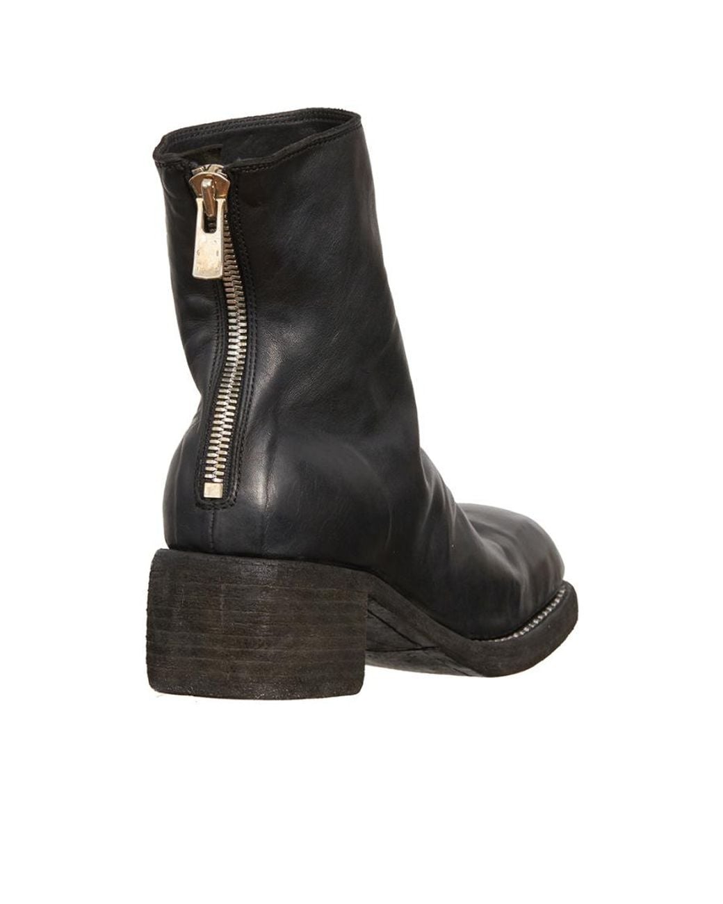 Guidi Black Back-Zip Short Boots