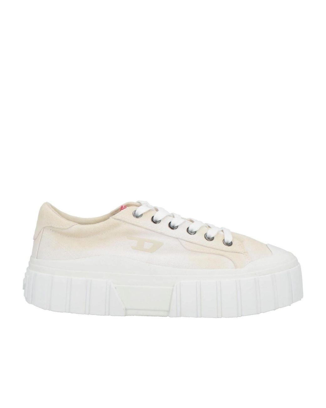 DIESEL White Low-Top Canvas Shoes
