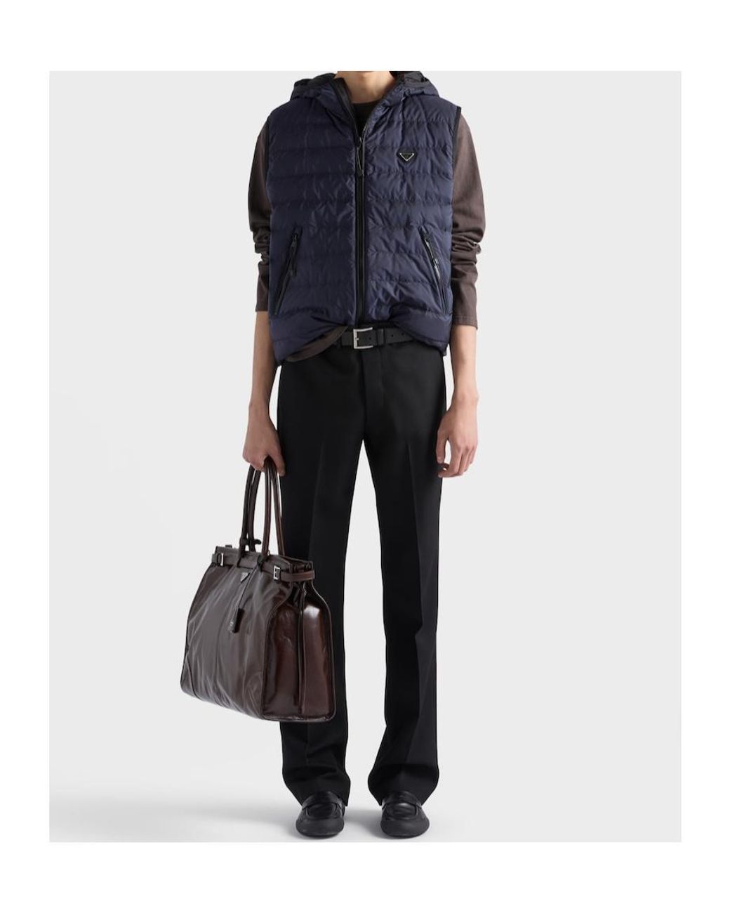 Prada Blue Re-Nylon Down Vest for men
