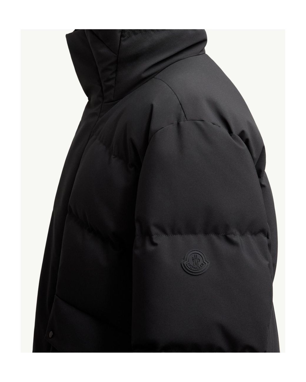 Moncler Black Avioth Hooded Long Down Jacket for men