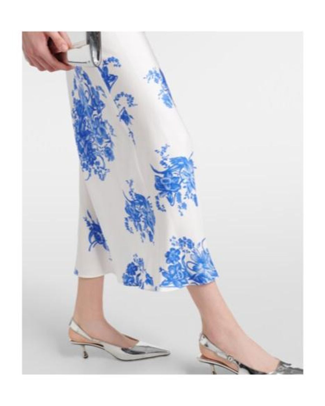 Rodarte Blue Floral Silk Slip Dress