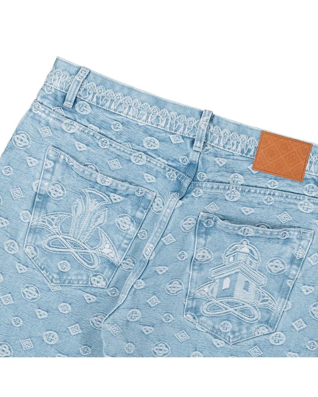 Casablanca Blue Carpet Jacquard Baggy Denim Jeans for men