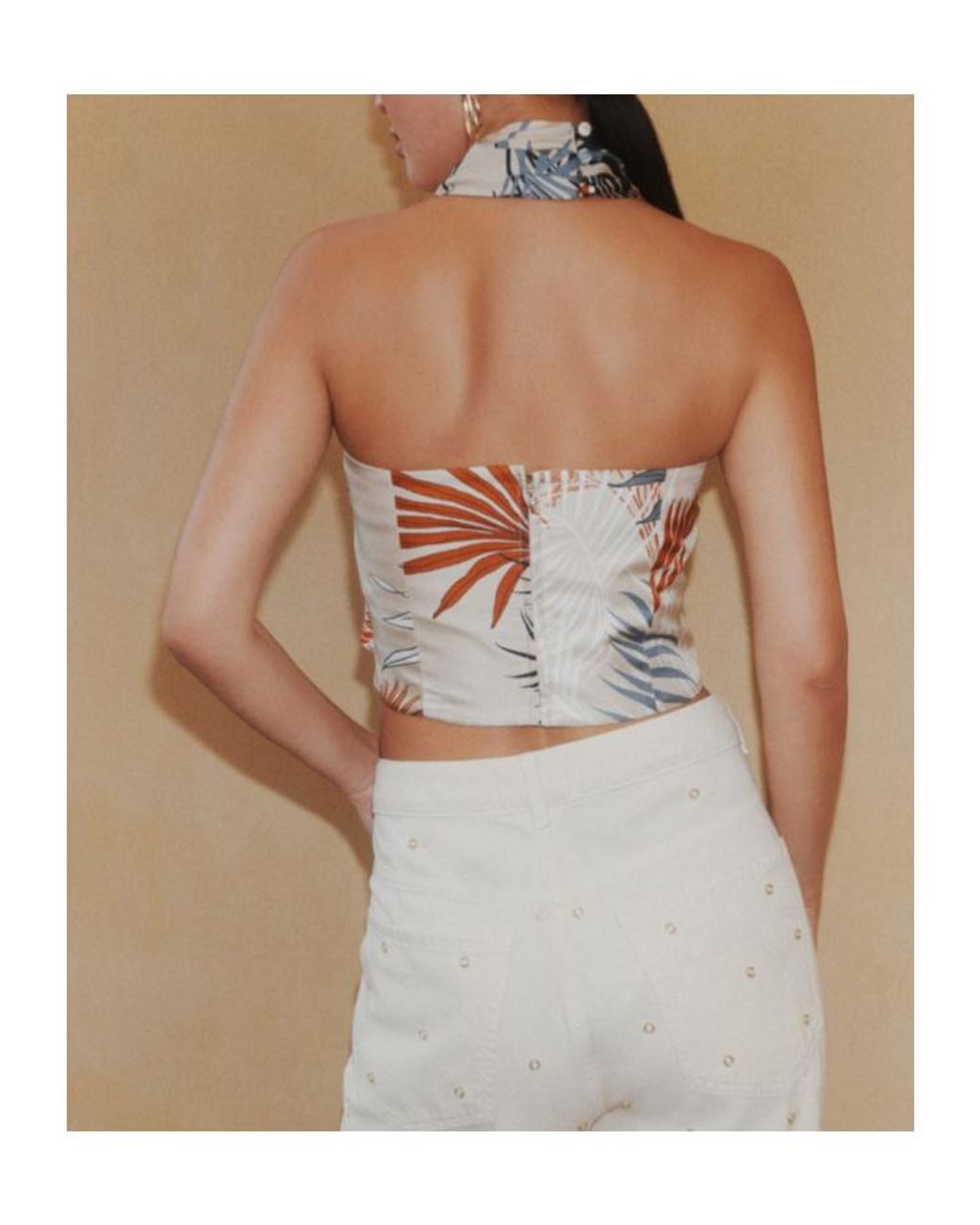 Marella White Crossover Cropped Top