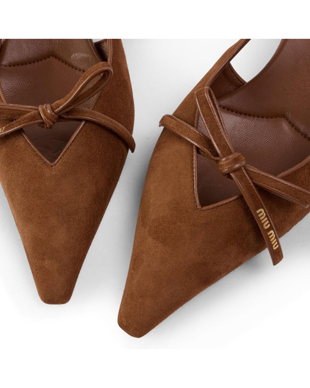 Miu Miu Brown Bow Lowheel Sandals