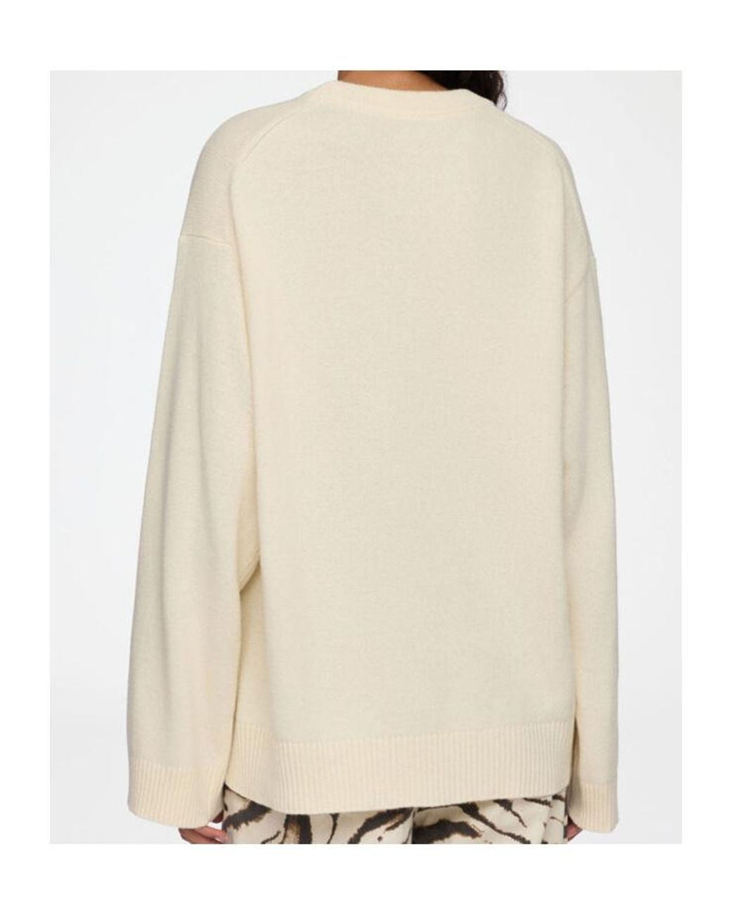 Ganni White Strawberry Oversized Jumper