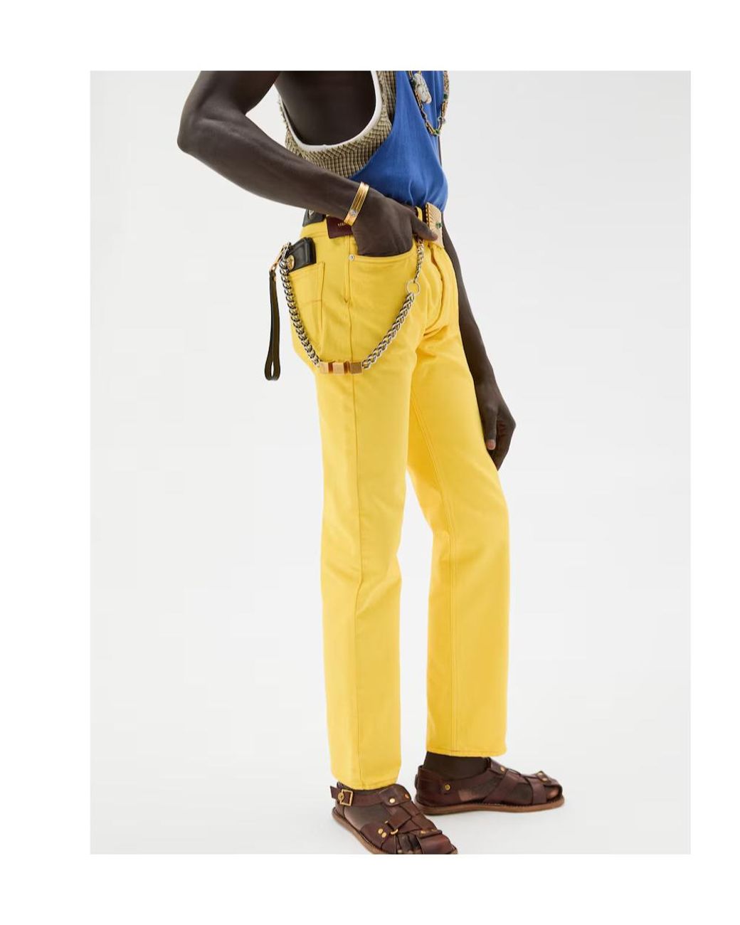 Versace Yellow Straight-Leg Medusa Jeans for men