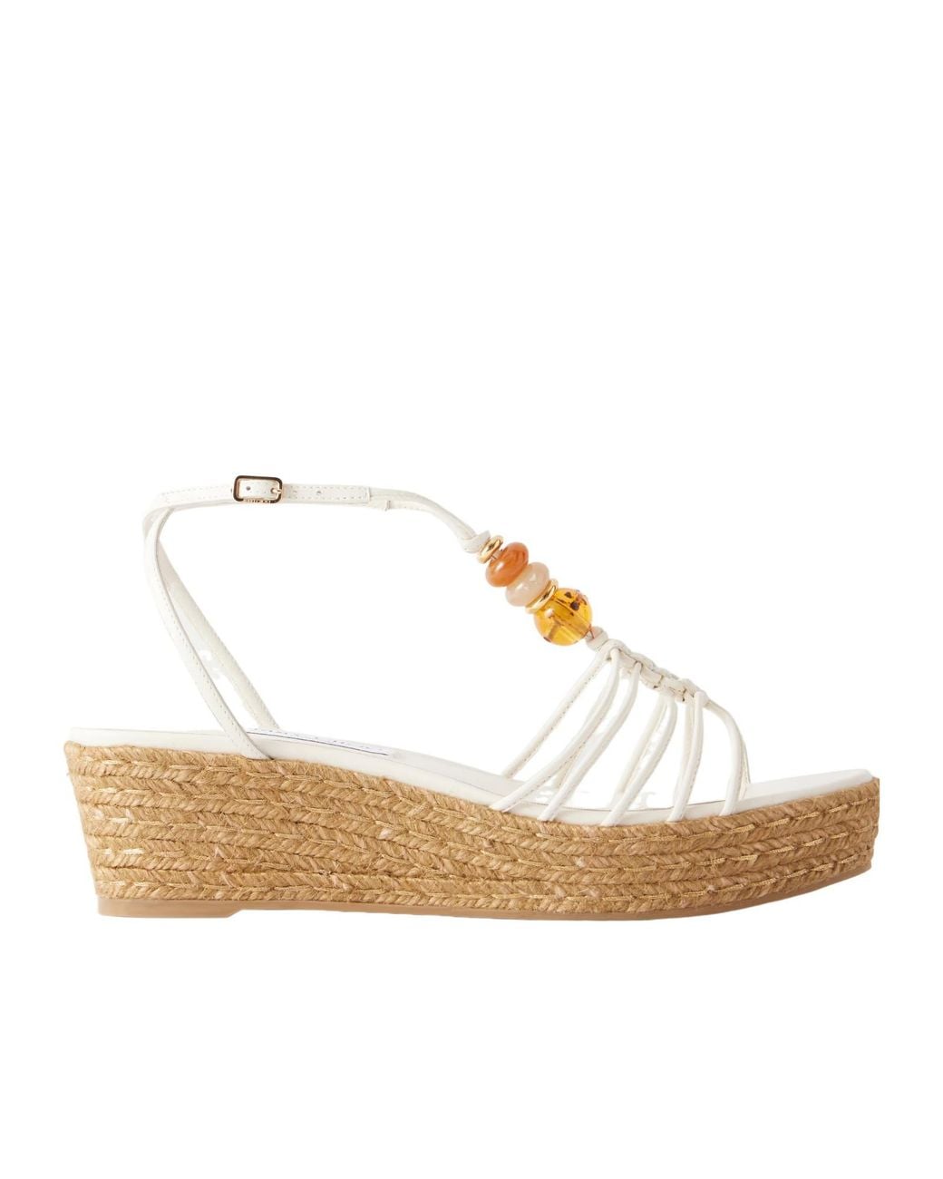 Jimmy Choo White Lemi Bead-Embellished Sandals
